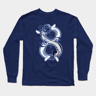 Blue Floral Eight Long Sleeve T-Shirt